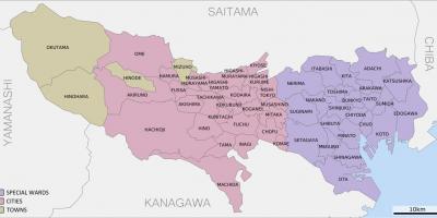 Mapa prefektury Tokio