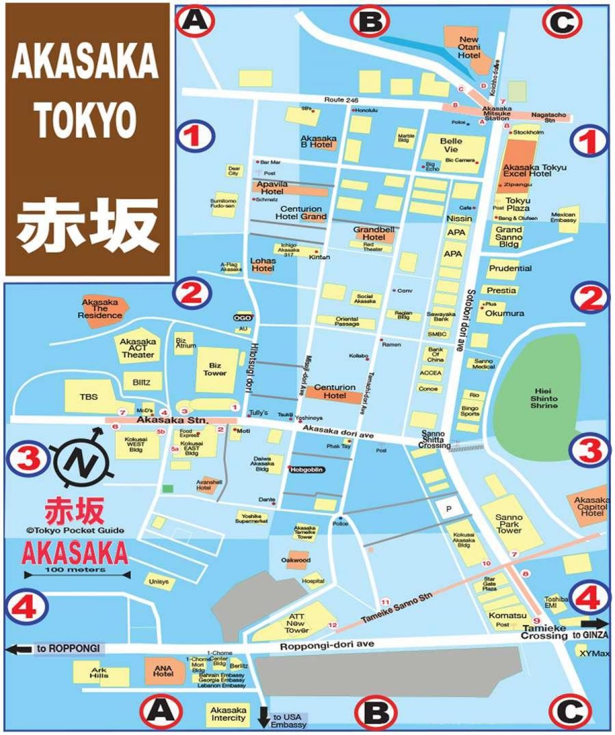 mapa Akasaka Tokyo