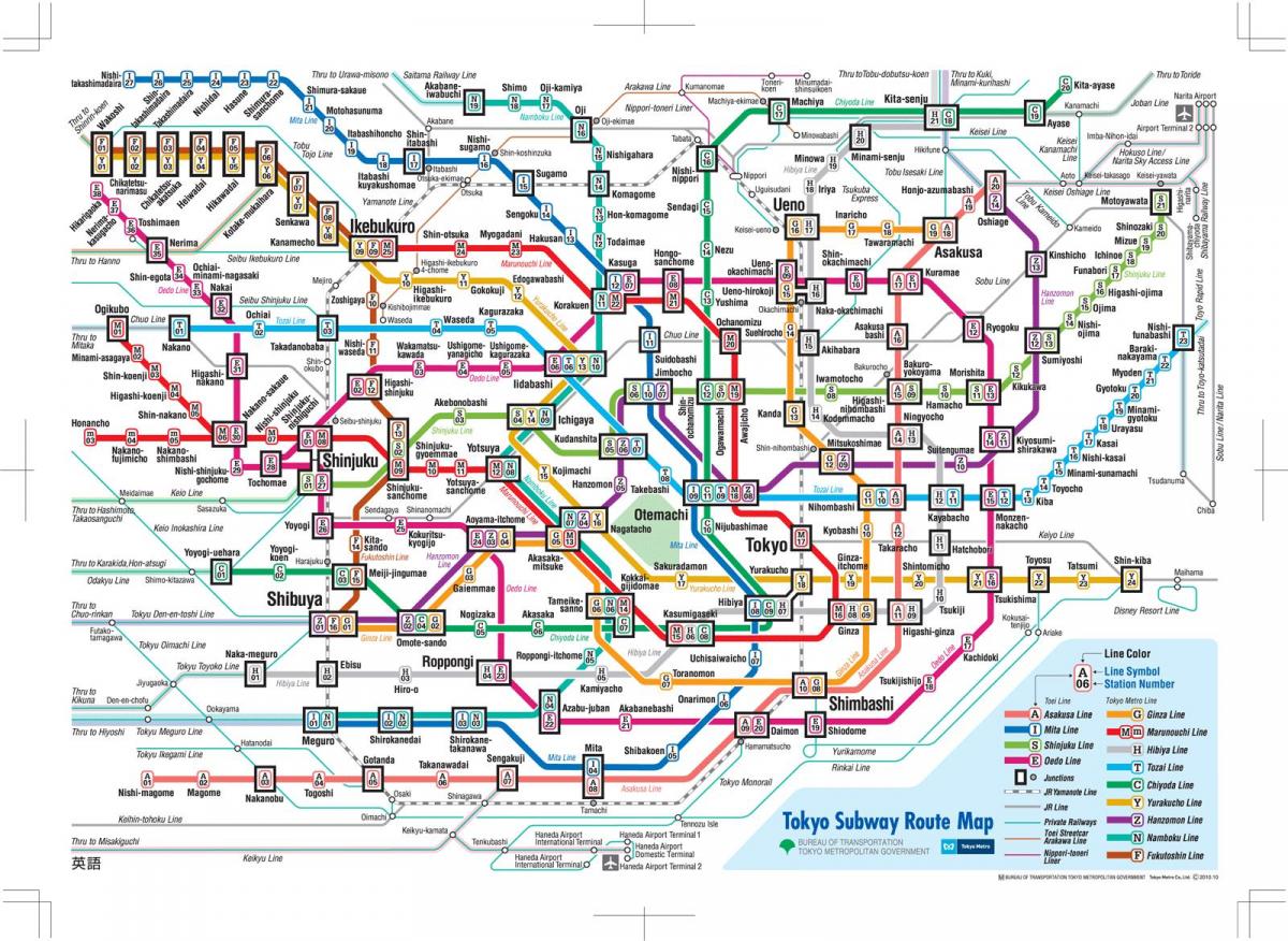 Japonia Tokio, pociąg mapa - Japonia Dworzec mapa Tokio ...