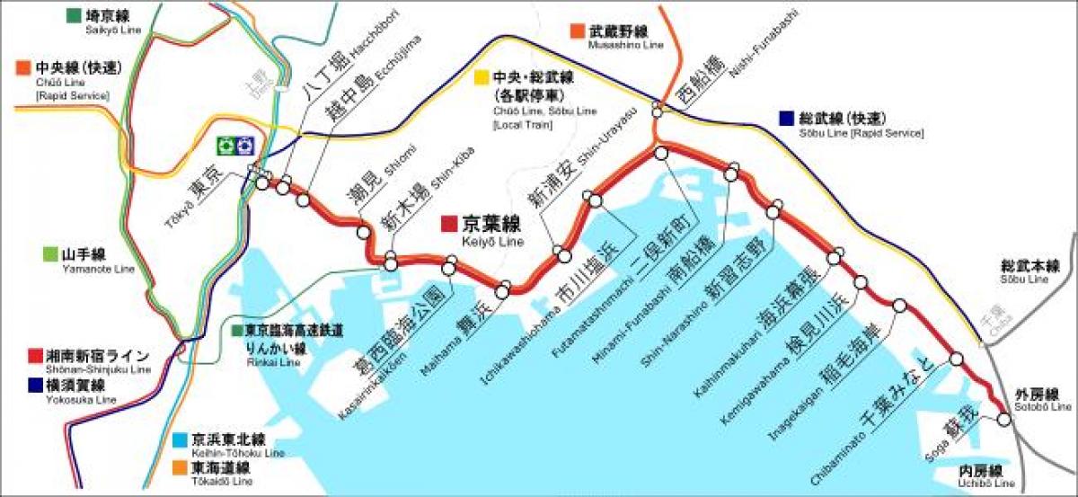 mapa linii Keiyo