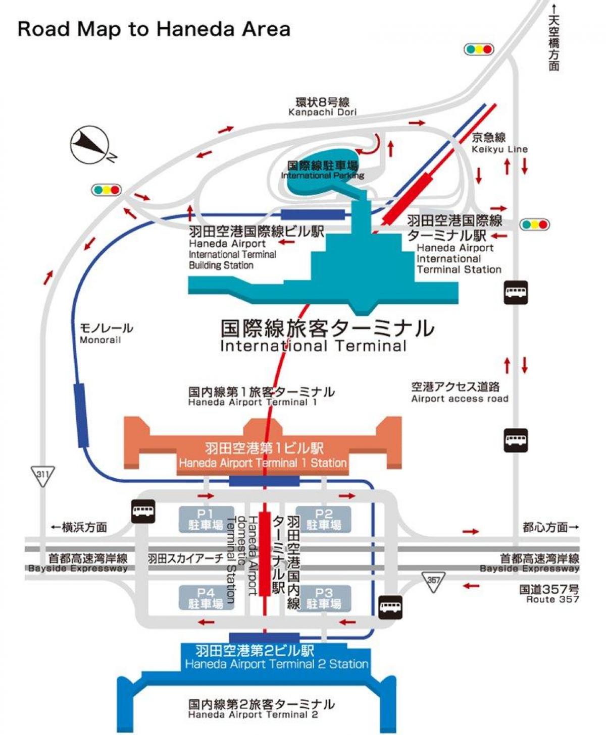 port lotniczy tokio-haneda mapie