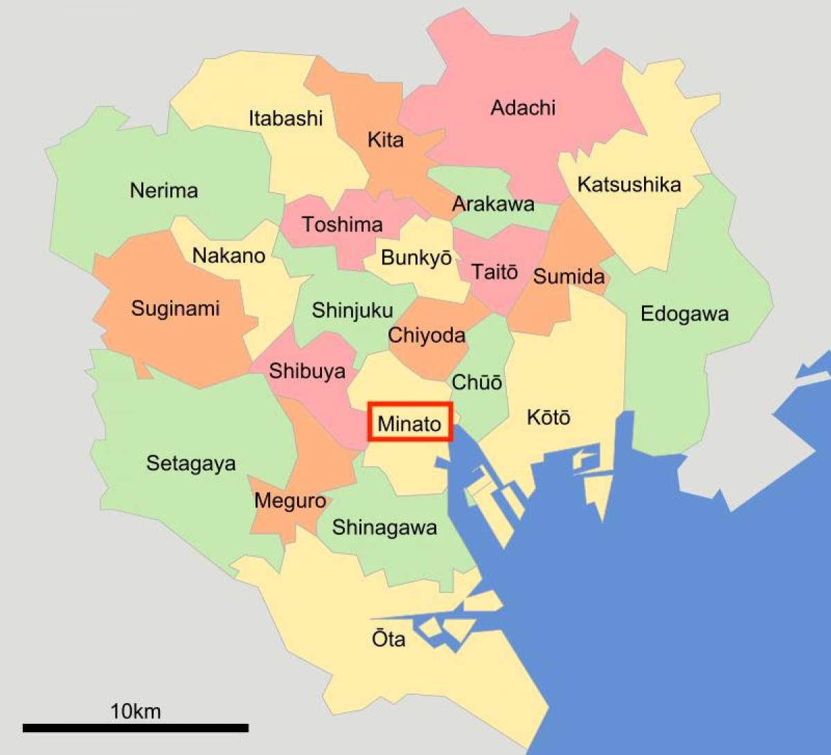 Minato-ku Tokio mapa