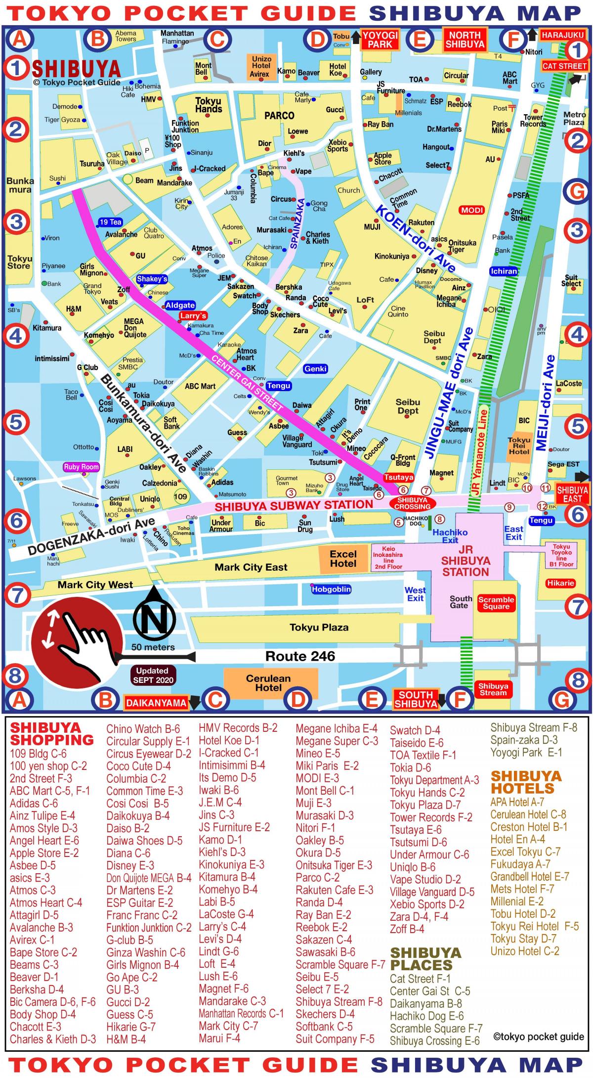 Shibuya handlowych mapie