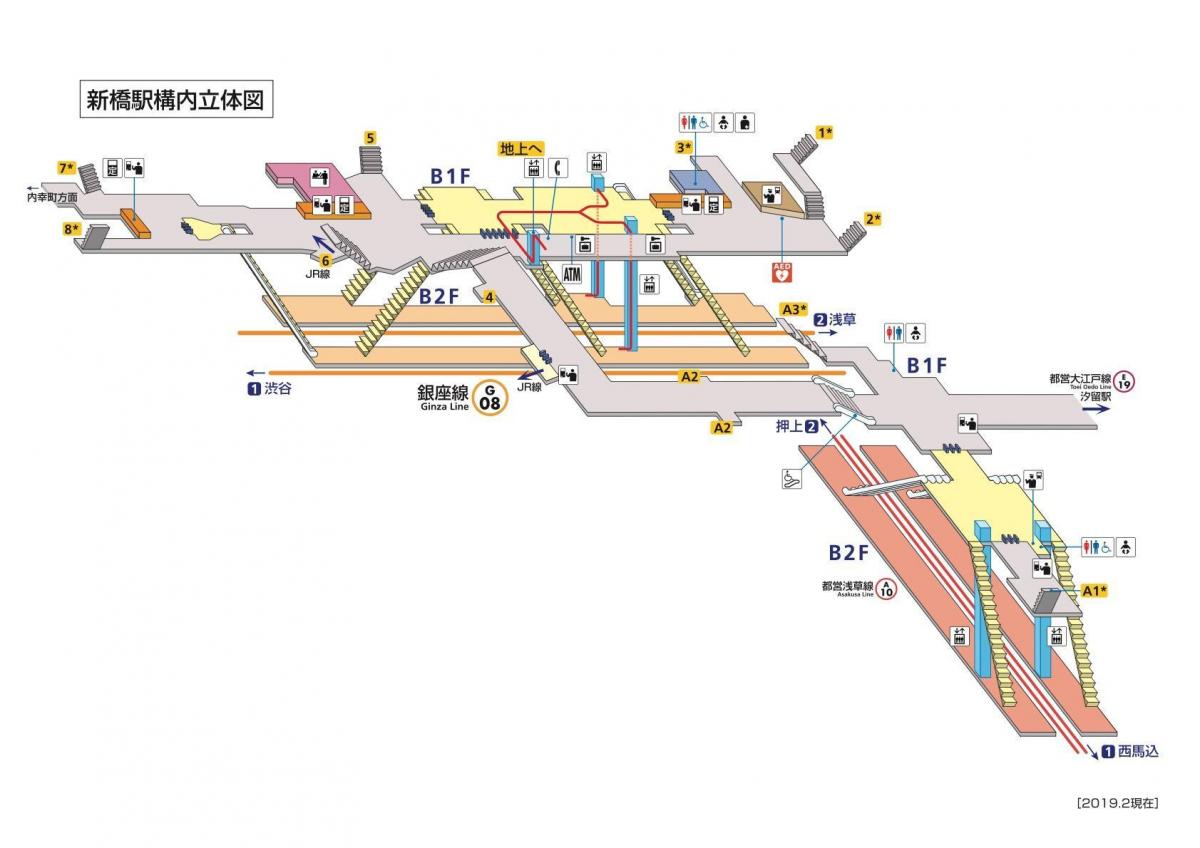 mapa stacji shimbashi