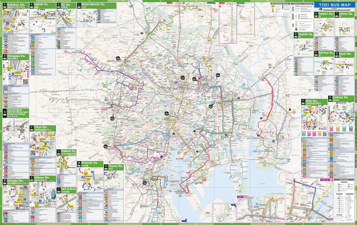 Tokio autobus miejski mapie