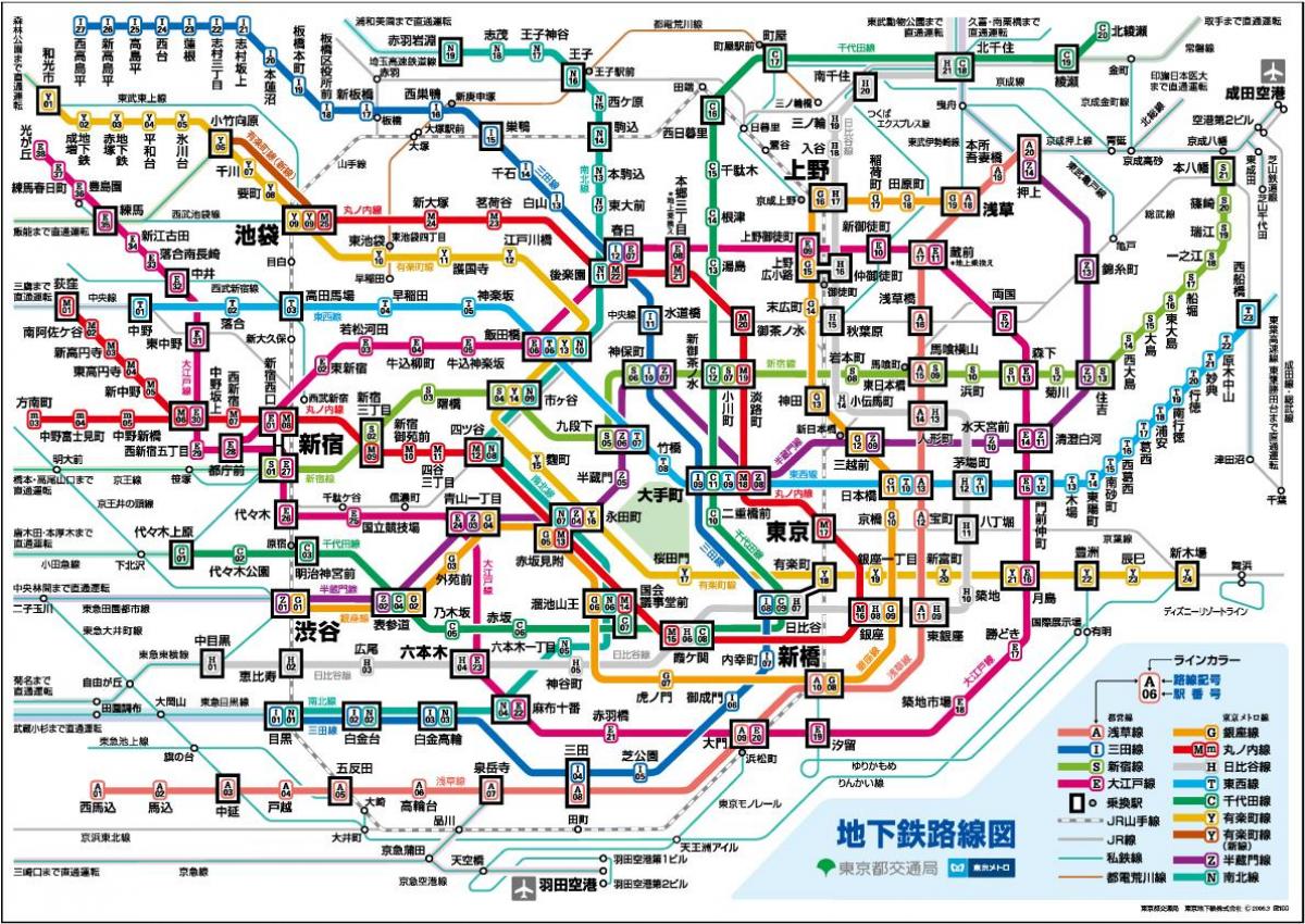 mapa Tokio w języku chińskim
