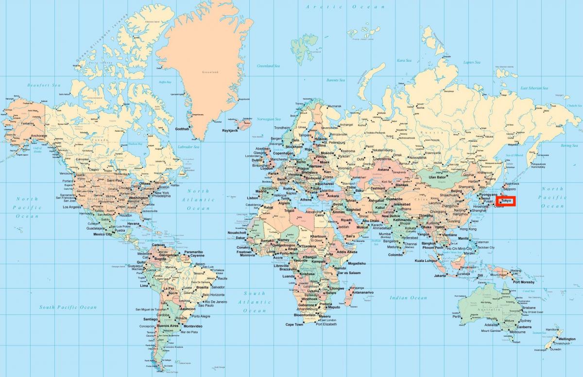 Tokio na mapie świata