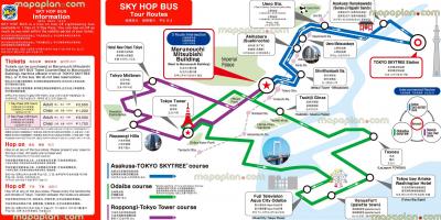 Tokio-hop-hop-off bus mapie
