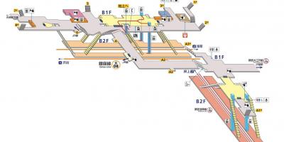 Mapa stacji shimbashi