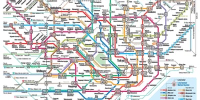 Tokio mapa metra w języku angielskim