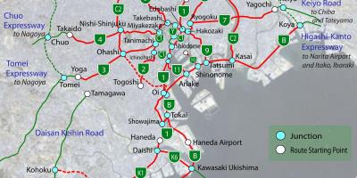 Mapa Tokio autostrady