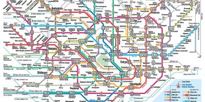Tokio transport publiczny mapie